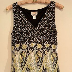 100% silk pattern tank top